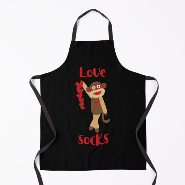 Item preview, Love Socks - Cute Sock Monkey Holding a String of Hearts High designed and sold by Trinket-Trickster.