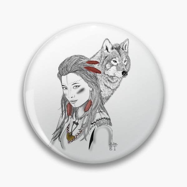 Artikelvorschau, Indianermädchen mit Wolf entworfen und verkauft von kreativeadern.