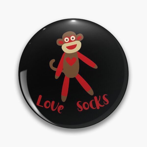 Item preview, Love Socks - Cute Heart Sock Monkey designed and sold by Trinket-Trickster.