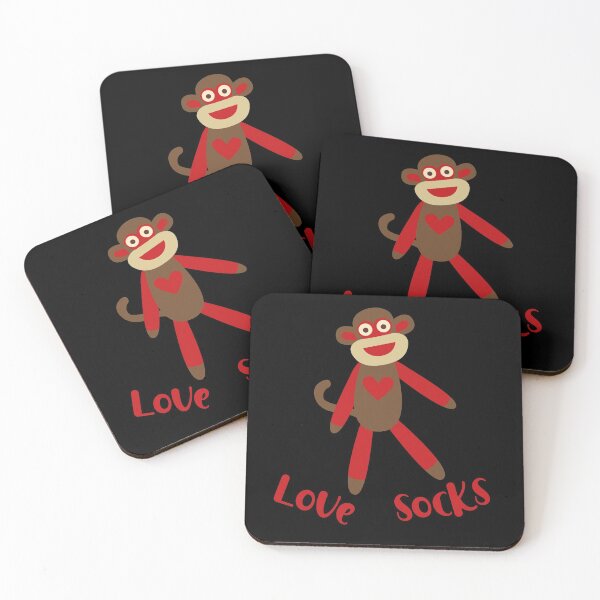 Item preview, Love Socks - Cute Heart Sock Monkey designed and sold by Trinket-Trickster.