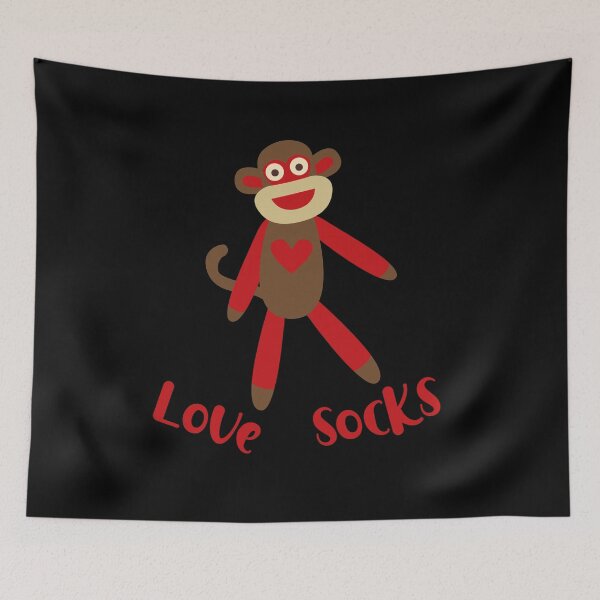 Item preview, Love Socks - Cute Heart Sock Monkey designed and sold by Trinket-Trickster.