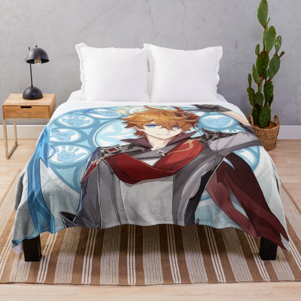 Genshin Impact Diluc Bedding Flannel Cosplay Plush Blanket Throw 100*120cm #3 
