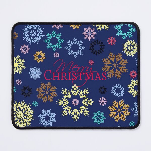 Item preview, Merry Christmas Dark Blue Multicolored Snowflakes Idea designed and sold by Ross-Sergey.