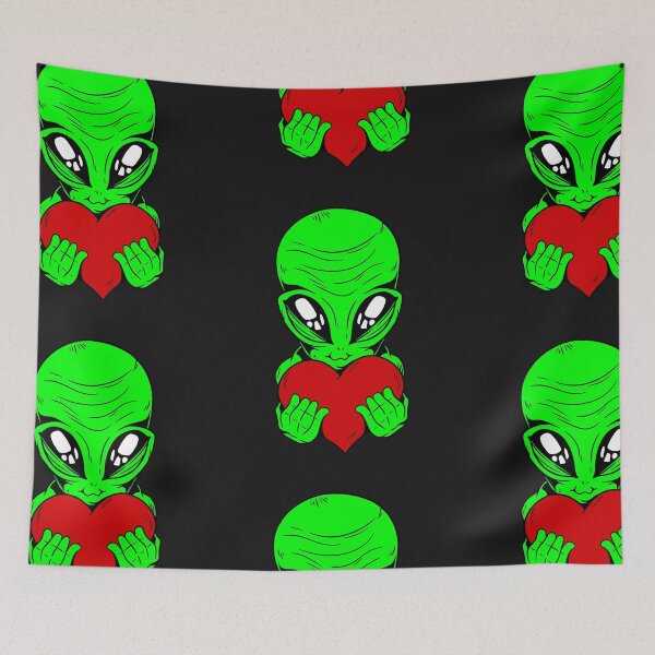 Item preview, happy valentines day alien red heart designed and sold by Gossip Rag.