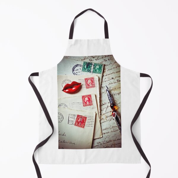 Item preview, Red lips pin and old letters designed and sold by Garry Gay.