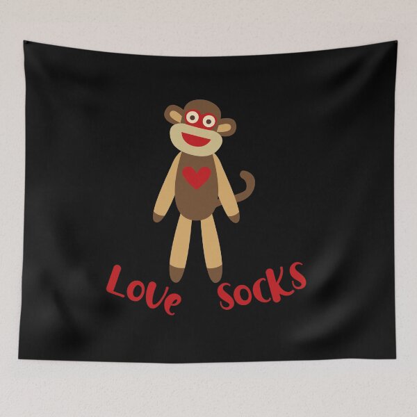 Item preview, Love Socks - Tan with Heart Sock Monkey designed and sold by Trinket-Trickster.
