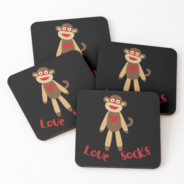 Item preview, Love Socks - Tan with Heart Sock Monkey designed and sold by Trinket-Trickster.