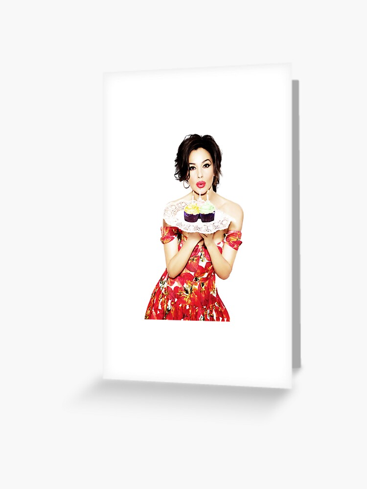 “Monica Bellucci - Birthday cake - Happy Birthday To You” Greeting Card