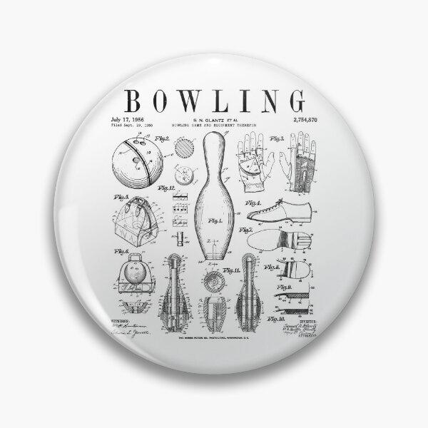 Item preview, Bowling Pin Ball Bowler Retro Vintage Patent Print designed and sold by GrandeDuc.