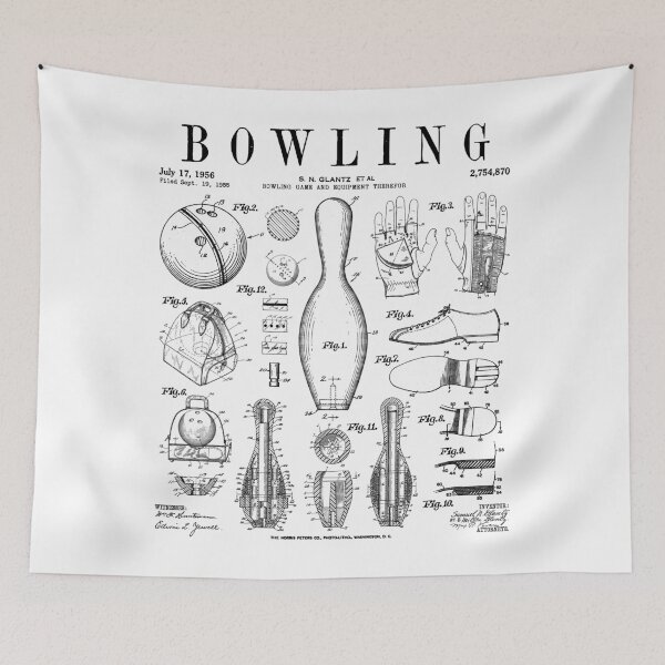 Item preview, Bowling Pin Ball Bowler Retro Vintage Patent Print designed and sold by GrandeDuc.