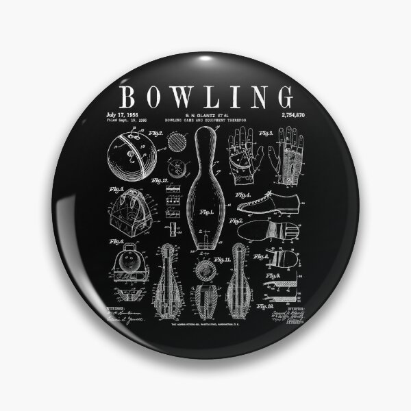 Item preview, Bowling Pin Ball Bowler Retro Vintage Patent Print designed and sold by GrandeDuc.