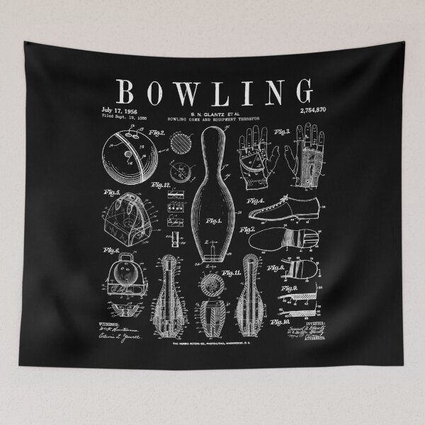 Item preview, Bowling Pin Ball Bowler Retro Vintage Patent Print designed and sold by GrandeDuc.