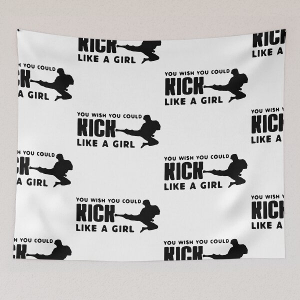 Item preview, Girl Kick You wish you could kick like a girl mma fight boxing Gift Premium Apparel Funny Holiday Xmas designed and sold by DesignByHeartUK.