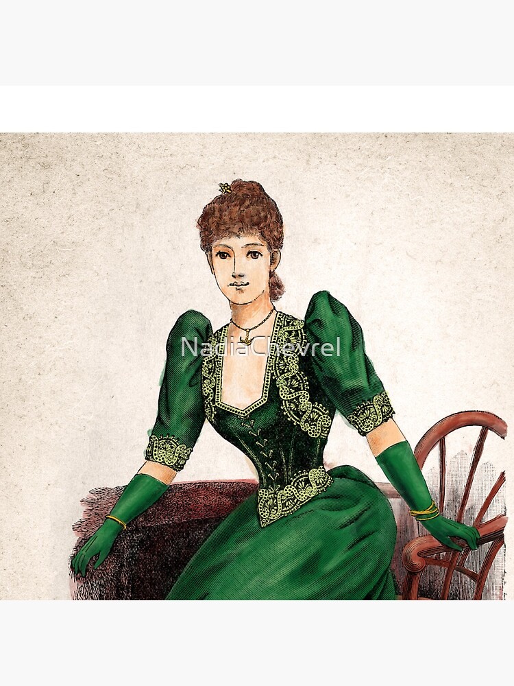 19th century woman with green dress, victorian lady" Pin for Sale by NadiaChevrel | Redbubble 19th century woman with green dress, victorian lady" Pin for Sale by NadiaChevrel | Redbubble