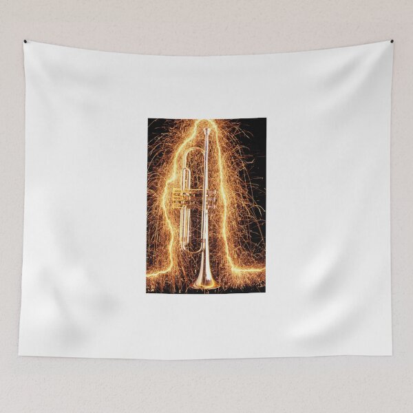 Item preview, Trumpet outlined with sparks designed and sold by Garry Gay.