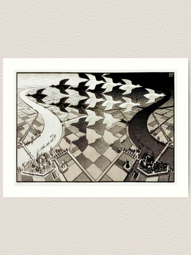 day and night painting mc escher