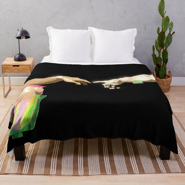 Item preview, Michelangelo’s Creation of Adam Chrome Glitch designed and sold by KristaZed.