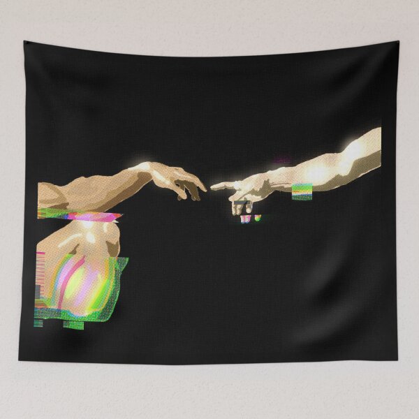 Item preview, Michelangelo’s Creation of Adam Chrome Glitch  designed and sold by KristaZed.