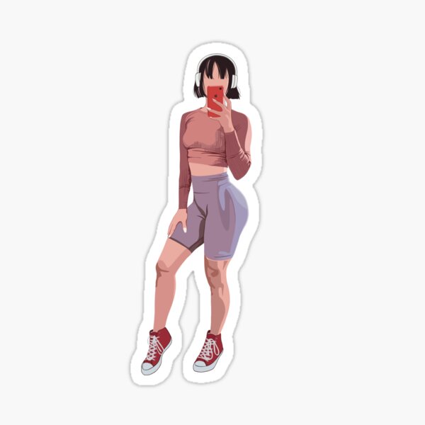 Korean Fitness girl illustration Sticker