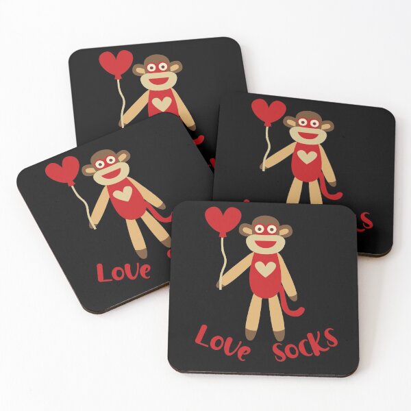 Item preview, Love Socks - Sock Monkey With Heart Balloon  designed and sold by Trinket-Trickster.