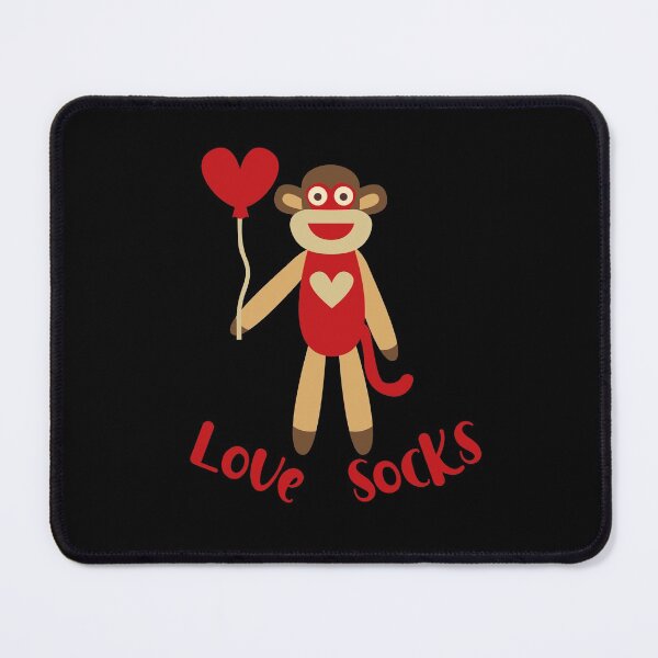 Item preview, Love Socks - Sock Monkey With Heart Balloon  designed and sold by Trinket-Trickster.