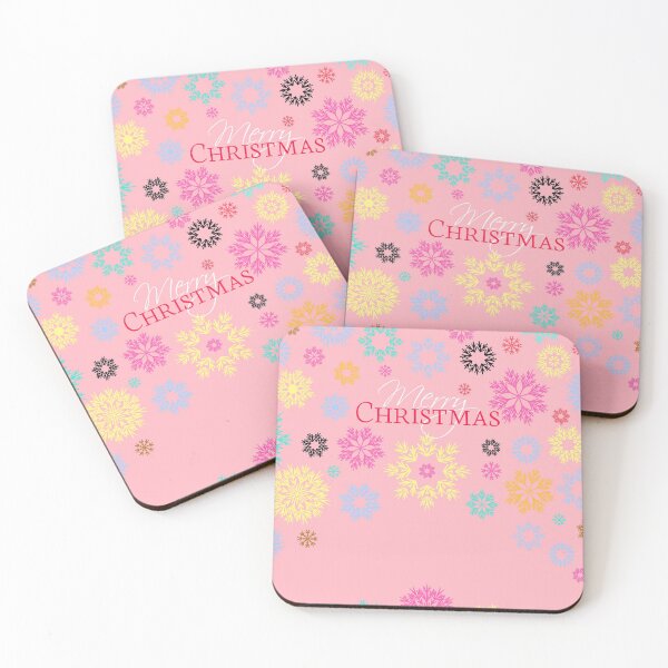 Item preview, Merry Christmas Light Pink Multicolored Snowflakes Idea  designed and sold by Ross-Sergey.