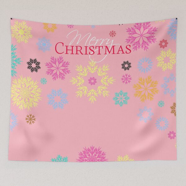 Item preview, Merry Christmas Light Pink Multicolored Snowflakes Idea  designed and sold by Ross-Sergey.