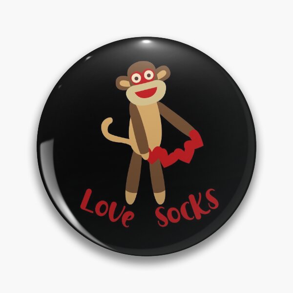 Item preview, Love Socks - Sock Monkey Holding a Sting of Love Hearts designed and sold by Trinket-Trickster.