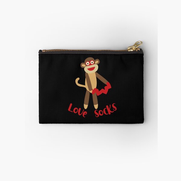 Item preview, Love Socks - Sock Monkey Holding a Sting of Love Hearts designed and sold by Trinket-Trickster.