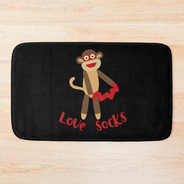 Item preview, Love Socks - Sock Monkey Holding a Sting of Love Hearts designed and sold by Trinket-Trickster.