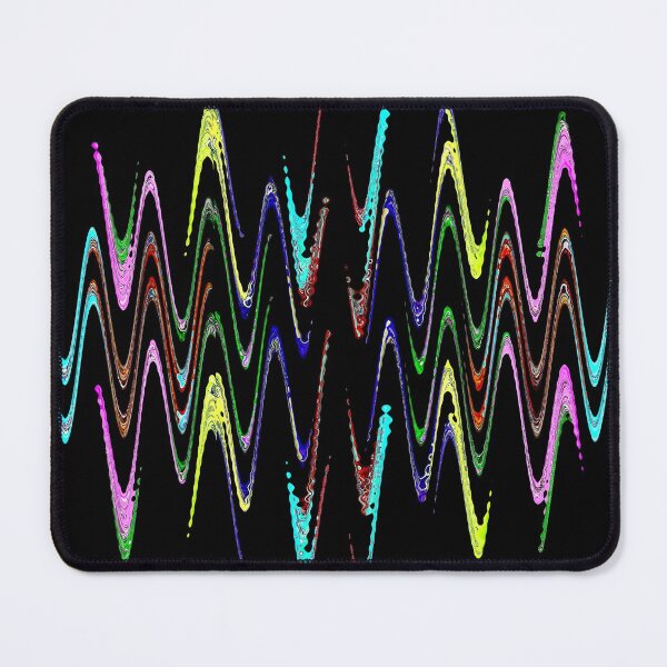 Item preview, Multicolored abstract spirals and waveform pattern on black. designed and sold by IaroslavB.