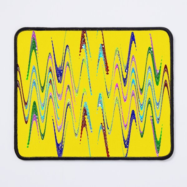 Item preview, Multicolored abstract spirals and waveform pattern on yellow background. designed and sold by IaroslavB.