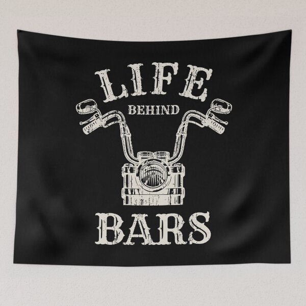 Item preview, Life Behind Bars Motorcycle Rider Vintage Chopper Biker designed and sold by pixeljamz.