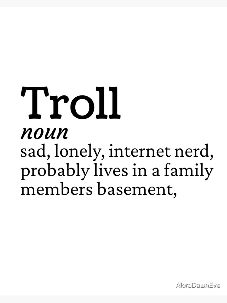 Internet Troll Definition, Funny Troll Joke | Art Board Print