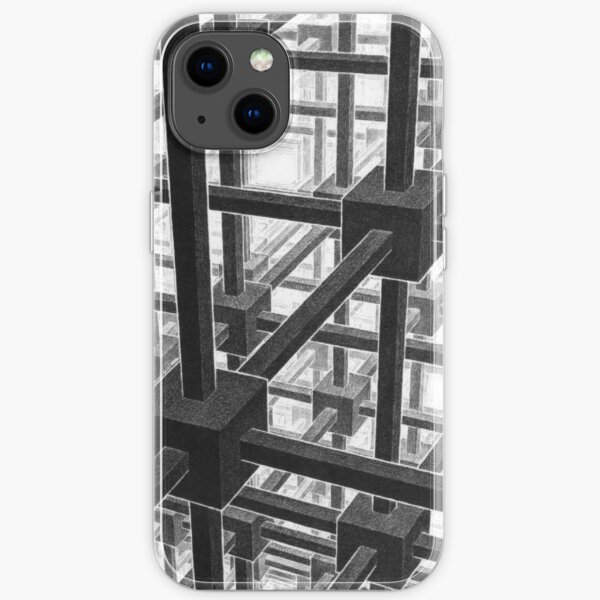Cubic Division of Space by Maurits Cornelis Escher iPhone Soft Case