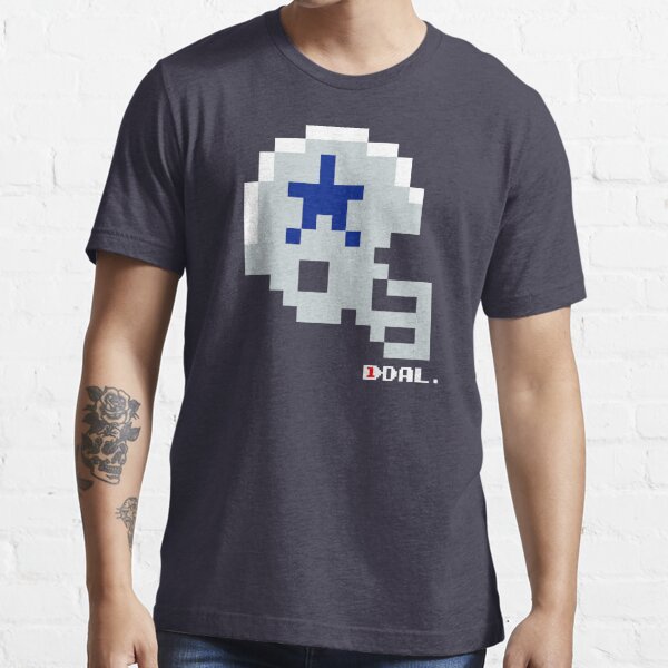 Mens V Neck Tecmo Bowl Patriots Helmet NES Shirt T-Shirt Small Blue