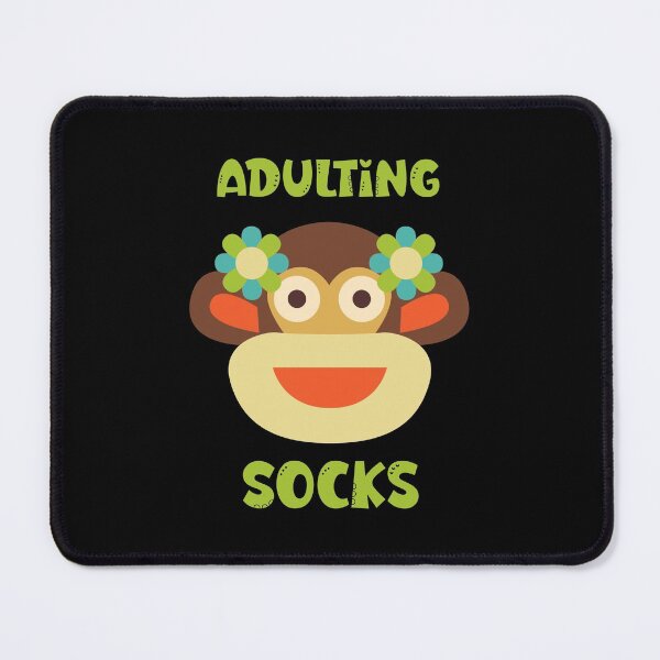 Item preview, Adulting Socks - Sock Monkey Head with Flowers designed and sold by Trinket-Trickster.