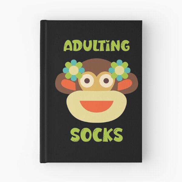 Item preview, Adulting Socks - Sock Monkey Head with Flowers designed and sold by Trinket-Trickster.