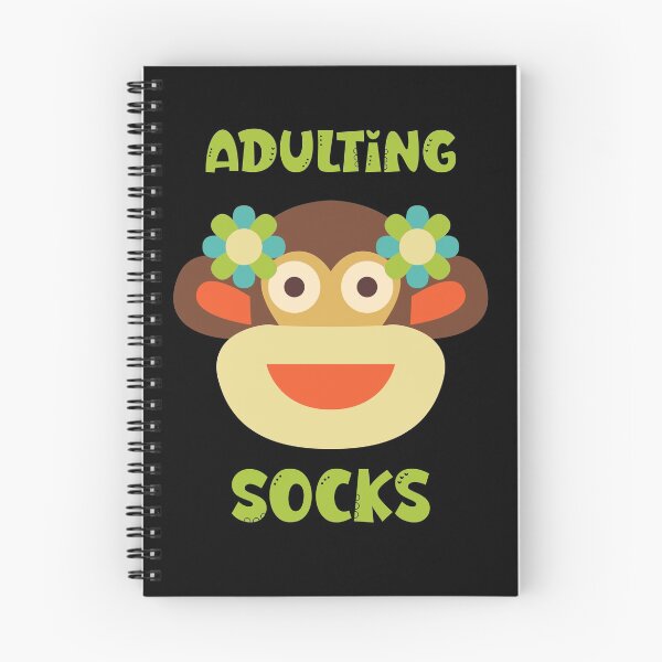 Item preview, Adulting Socks - Sock Monkey Head with Flowers designed and sold by Trinket-Trickster.