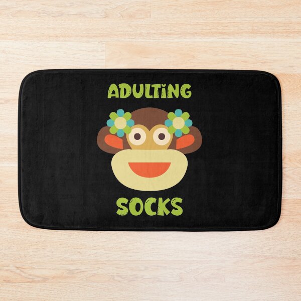 Item preview, Adulting Socks - Sock Monkey Head with Flowers designed and sold by Trinket-Trickster.