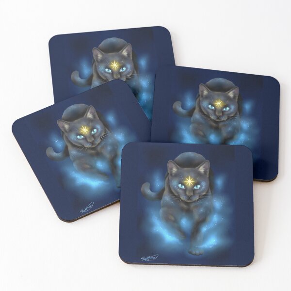 Item preview, Walking in Starlight | Cosmic Black Cat designed and sold by shirinsart.
