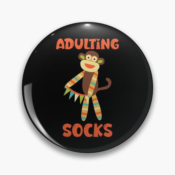 Item preview, Adulting Socks - Sock Monkey Head with Streamer designed and sold by Trinket-Trickster.