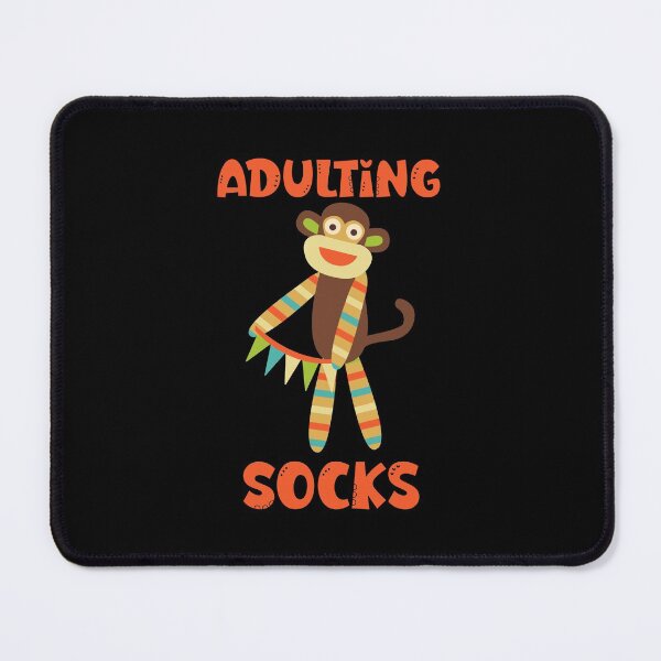 Item preview, Adulting Socks - Sock Monkey Head with Streamer designed and sold by Trinket-Trickster.