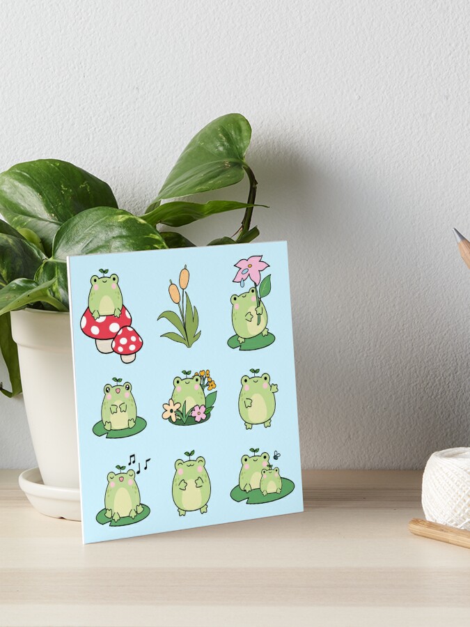 Copia de Cute Axolotl, set Art Board Print by XoTheMonster