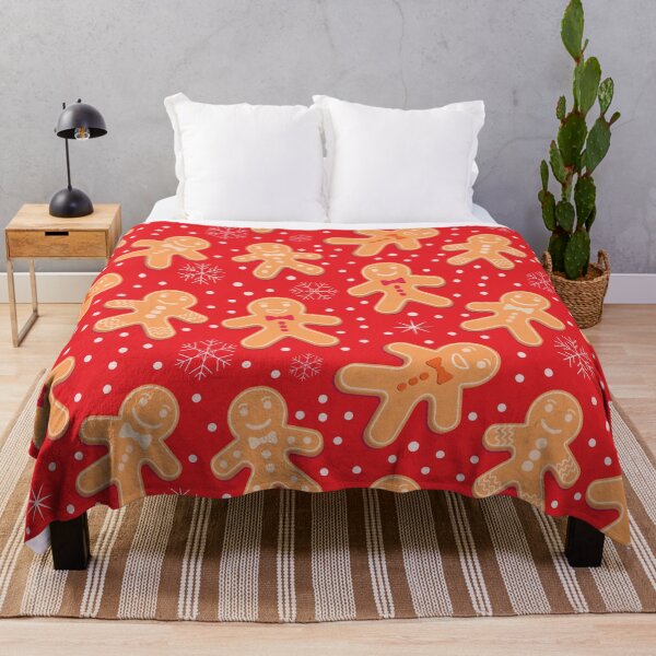 Item preview, Funny Gingerbread man cookie pattern on red background  designed and sold by Yasminepatterns .