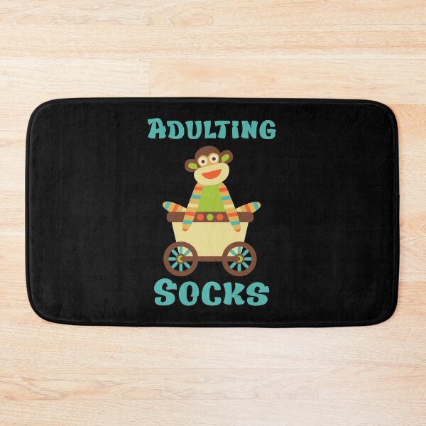 Item preview, Adulting Socks - Sock Monkey Head In Cart designed and sold by Trinket-Trickster.