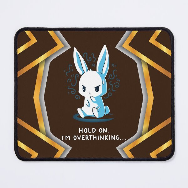 Item preview, Hold On I am Over Thinking, Awesome Rabbit and gold lines shapes, new design art designed and sold by taherismail.
