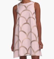 Rose Gold Meerjungfrau Skalen A-Linien Kleid