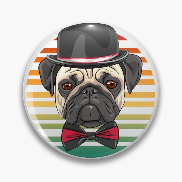Item preview, retro sir hipster pug, Engaged Pug  designed and sold by Amirebdesign.