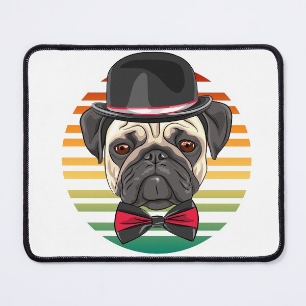 Item preview, retro sir hipster pug, Engaged Pug designed and sold by Amirebdesign.